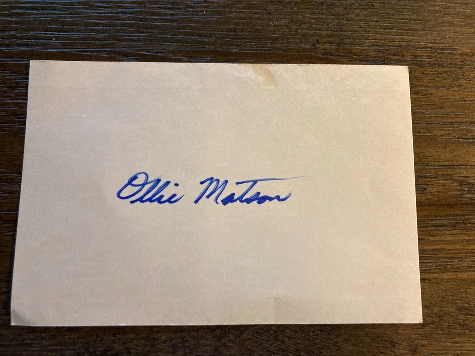 Tarjeta índice de fútbol americano autografiada firmada por Ollie Matson Chicago Cardinals 3x5 HOF Foto 1 de 1