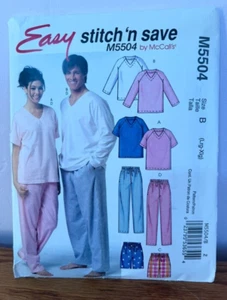 Stitch n Save M5504 Pattern Top Pants Size B Lrg-Xlg Miss Mens Uncut New - Picture 1 of 3