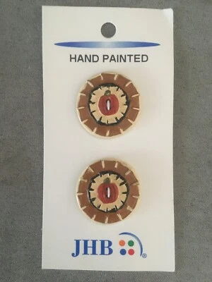 BOTONES INTERNACIONALES JHB. PINTADO A MANO 7/8"" OLIVA, CAMELLO Y MARRÓN Foto 1 de 4