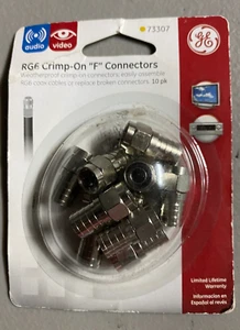 Connettori a crimpare ""F"" GE RG6 (confezione da 10) 73307 NUOVI - Foto 1 di 2