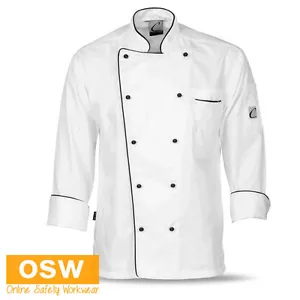 UNISEX CLASSIC CHEF JACKET RESTAURANT HOSPITALITY WHITE SHORT SLEEVE UNIFORM - Picture 1 of 2