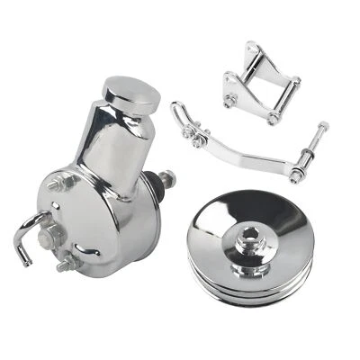 Saginaw Power Steering Pump with Brackers & 2 Groove Pulley Kit V-Belt for Chevy - Image 1 of 4