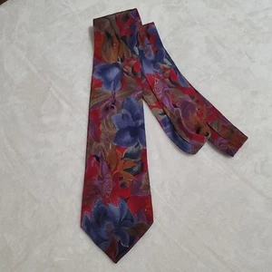 Boss Hugo Boss Tie Mens Red Floral 100% Silk Necktie Italy - Picture 1 of 8