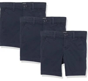 Amazon Essentials 3-pack Girls And Toddlers Uniform Shorts Blue Size 7 Slim - Picture 1 of 6