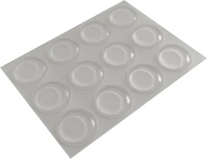 12 Clear Self Adhesive Round Topped Rubber Feet Chopping Boards, Glass & More - Picture 1 of 15