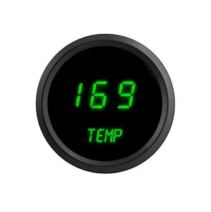 2 1/16" Digital Water Temperature Gauge Green LEDs Black Bezel Made In The USA - Picture 1 of 10