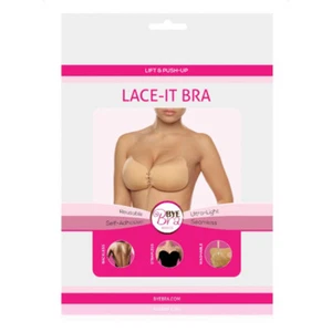 Bye Bra Invisible Tie Lace up Bra Silicone Gel Adhesive Stick On Push Up 902 - Picture 1 of 9