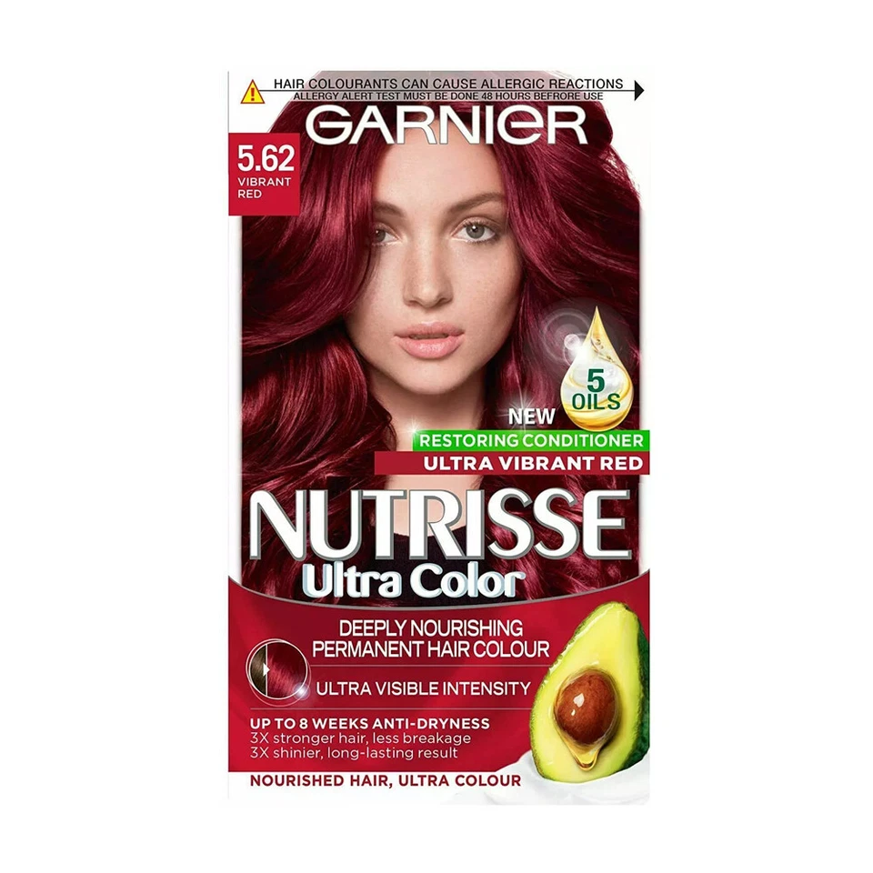 Garnier New Nutrisse Deeply Nourishing Permanent Hair Colour 5.62 Vibrant Red - image 1 of 1