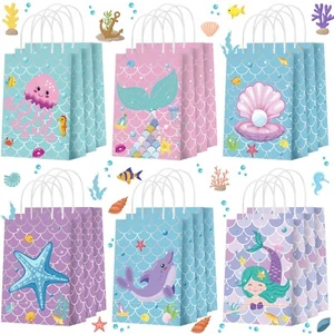 Kacctyen 18 Pcs Mermaid Party Favor Gift Bags Paper Mermaid Party Bags with H... - Picture 1 of 7