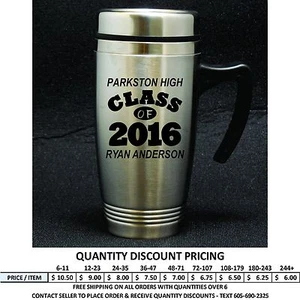 Personalisierte Abschluss Reise Kaffeetasse Tasse Abschluss Klasse 2016 Geschenk individuell - Bild 1 von 12