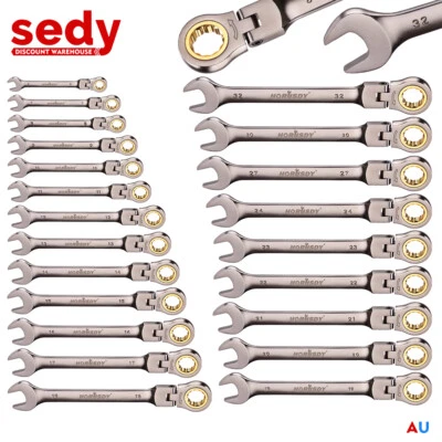 6-32MM Flexible Head Ratchet Spanner Metric Combination Spanner Nickel Plating - image 1 of 4