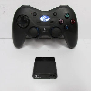 Playstation 2 PS2 Wireless Cordless Logitech Controller With Dongle Tested Works - Picture 1 of 3