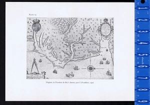 VIRGINIA, NORTH CAROLINA, New World, in 1590 Theodore de Bry's America - Print - Picture 1 of 1