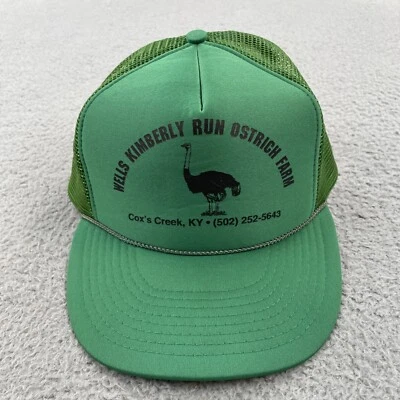 Sombrero de Camionero Verde Malla De Colección Wells Kimberly Run Avestruch Farm Cox’s Creeks Kentucky Foto 1 de 4