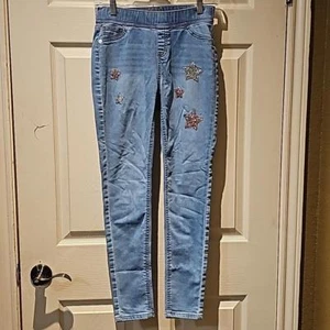Justice mid rise leggings with beaded star accents. Size 16 - Picture 1 of 9