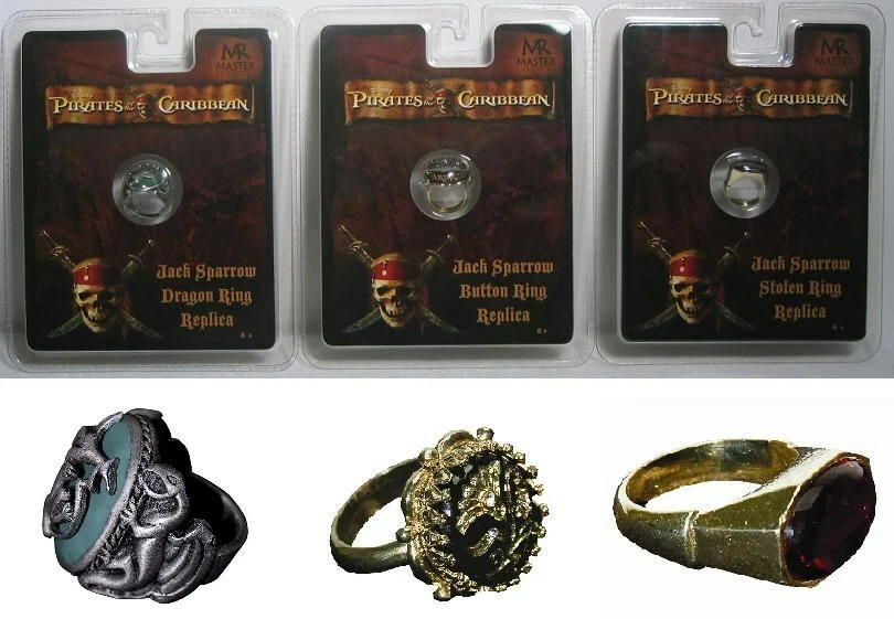 Pirates of the Caribbean Jack Sparrow BUTTON DRAGON STOLEN Rings Master Replica - Image 1 of 1