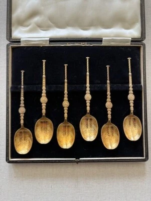 Cuchara Coronación Réplicas Monarquía Británica Conjunto de Seis Reina Isabel II 1953 Foto 1 de 4