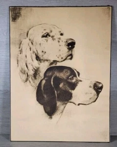 Vintage Jagd Radierung Hund Zeiger Druck J. Knowles Hase 12" x 16" - Bild 1 von 6