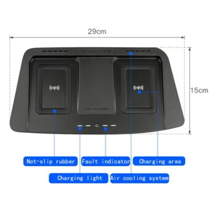 Bandeja de cargador rápido inalámbrico de 10 W compatible con Toyota Highlander Kluger 2015-2021 - Imagen 1 de 7