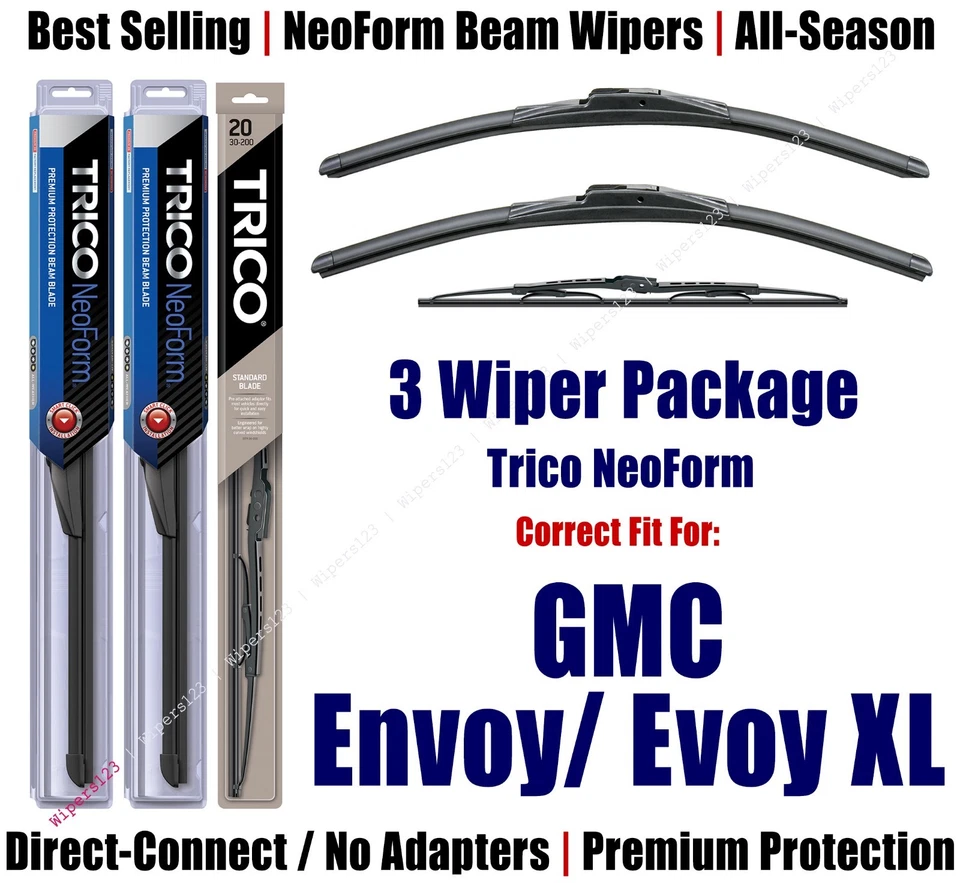 Paquete de 3 limpiaparabrisas delanteros y traseros - NeoForm - aptos para GMC Envoy/Envoy XL 16220x2/30160 2006 Foto 1 de 1