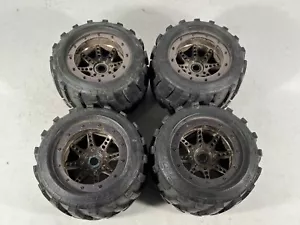 Proline 1/8 Masher 3.75” Monster Truck Tires 1189 Set Of 4 on Beadlock Wheels - Picture 1 of 14