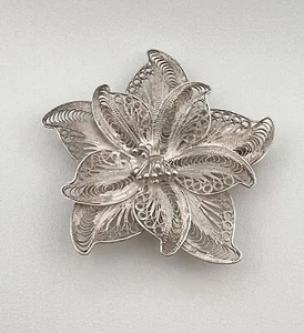 Vintage Hermann Siersbol Sterling Silver Floral Brooch - 925 - 6.20g - Picture 1 of 4
