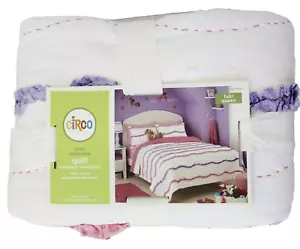 Edredón Colección Circo Wave SOLO Talla Completa/Queen Camafeo Blanco Rosa Púrpura SIN FUNDA - Imagen 1 de 4