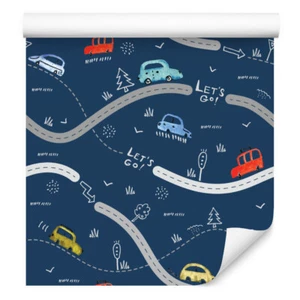 10m VLIES TAPETE Kinderzimmer Autos Straße Reise Ampeln Bäume Aquarell XXL 1562 - Bild 1 von 4