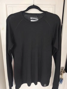 Neu! Merino Wolle Longshirt Herren Schwarz Gr.L Baselayer Thermo Wintershirt - Bild 1 von 6