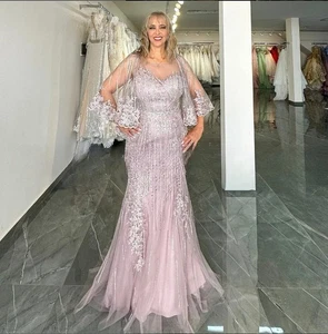 Brautmutterkleider Elegant Tüll Spitze Applikationen Ballkleider - Bild 1 von 5