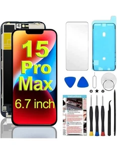 Für iPhone 15 Pro Max LCD Touchscreen Ersatz 6,7" 3D Werkzeuge + Hartglas - Bild 1 von 13
