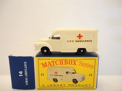 MOKO Lesney Matchbox 1962 No.14 'LOMAS AMBULANCIA'---con caja D---ver fotos y más Foto 1 de 4