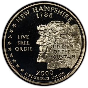 2000-S Statehood Quarter - New Hampshire - Proof 25C Fresh From Proof Set - Picture 1 of 2