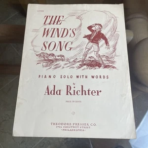 The Wind's Song - Piano Solo con Parole di Ada Richter - Spartiti Vintage - Foto 1 di 4