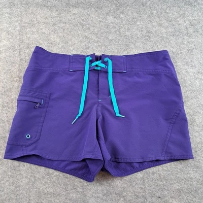 Pantalones Cortos Athleta Para Mujer 8 Púrpura Board Shorts Bañador Bolsillo Cordón Forrado Foto 1 de 4