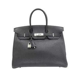 HERMES Birkin 35 Handbag Noir Black Togo Leather Palladium Plated Hardware - Picture 1 of 20