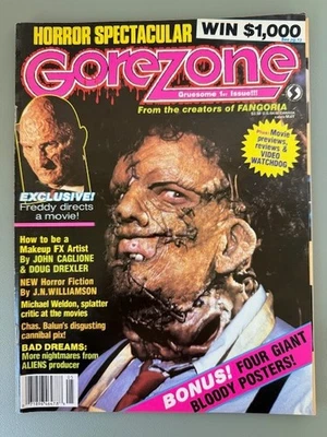 GoreZone Horror Magazine 1st Issue May 1988 Vintage Feddy Texas Chainsaw - Image 1 of 4