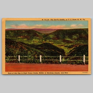 Postcard The Devil's Saddle U.S. Route 50 West Virginia Scenic View - Picture 1 of 3