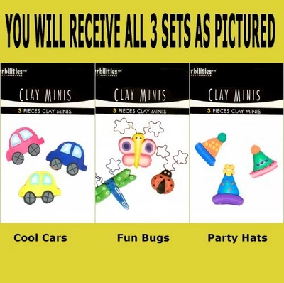 3 CONJUNTOS PAPERBILITIES PAPEL BLISS MINI ACENTOS DE ARCILLA COCHES GENIALES DIVERTIDOS INSECTOS FIESTA SOMBREROS Foto 1 de 4