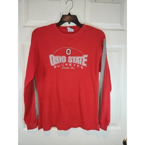 Men's sz M Ohio State Buckeyes Red Long Sleeved Waffle T Shirt by NCAA - Picture 1 of 5