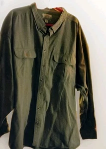 Cabelas Mens Chamois Shirt  Green Heavyweight Deerskin Soft Hunting Mens 5XL - Picture 1 of 6