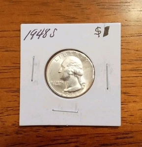 1948 S,  WASHINGTON QUARTER ! 90% SILVER ! SHARP OLD US COIN ! BOOK GRADE COIN ! - Picture 1 of 4