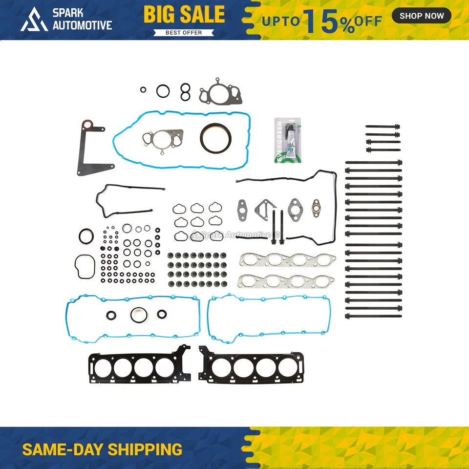 Juego completo de juntas pernos de cabeza para Ford Thunderbird Lincoln LS 2000-2002 3,9 L DOHC Foto 1 de 4