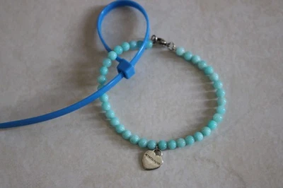 Pulsera Tiffany & Co. Plata 925 Mini RTT Corazón 4mm Amazonita Foto 1 de 4