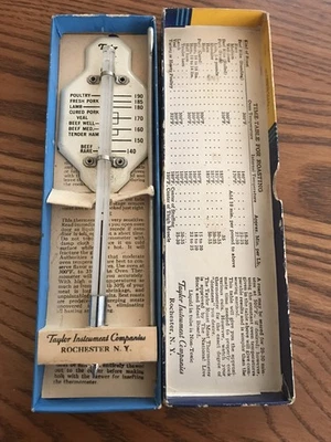 Vintage Taylor Roast Meat and Poultry Thermometer in Original Box 5936 Pat 1984 - Image 1 of 2