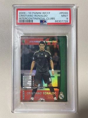 Tarjeta refractor Panini WCCF Cristiano Ronaldo 2009-10 Real Madrid Portugal PSA9 Foto 1 de 2