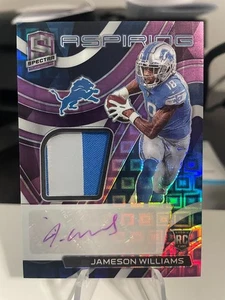 2022 Spectra Jameson Williams Aspiring Patch Autograph (15/30), Detroit Lions RC - Bild 1 von 2