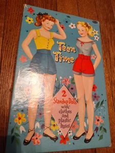 Muñecas de papel vintage Whitman Teen Time Stand Up Jill & Joan ¡¡Buen estado!!! - Imagen 1 de 5