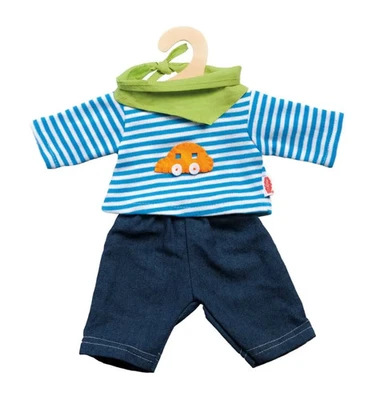 Puppen-Jeans mit Streifenshirt, mini, Gr. 20-25 cm - Bild 1 von 3