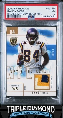2003 Skybox L.E. Sky's The Limit Randy Moss Patch Gold #08/10 PSA 7 D695 - Image 1 of 2